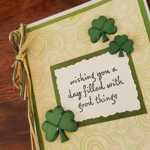 HANDMADE ST PATRICK'S DAY Cards Green Shamrock Clover - Picture 7 of 7